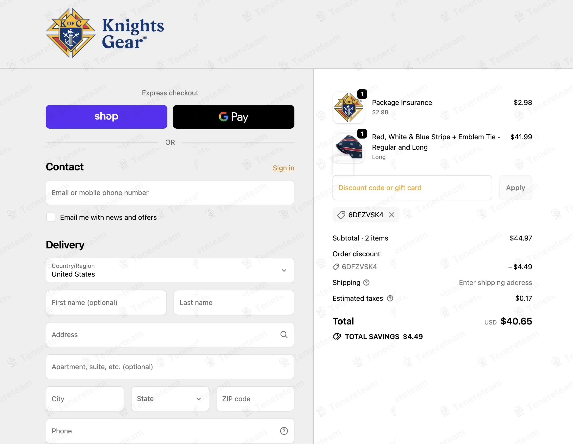 Knights Gear coupon code: 10% off with 6DFZVSK4. Tested and valid as 8 months ago.