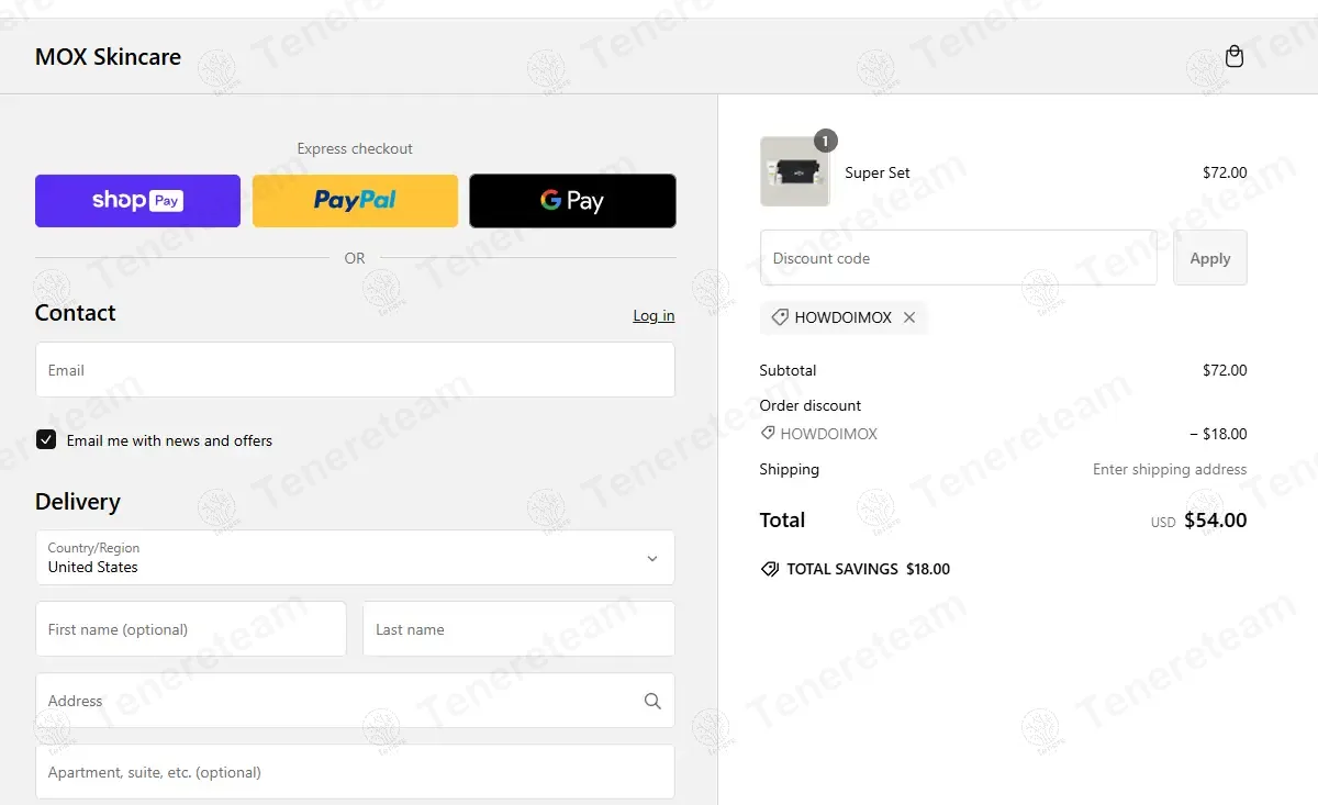 Mox Skincare coupon code: 25% off with HOWDOIMOX. Tested and valid as 1 year ago.