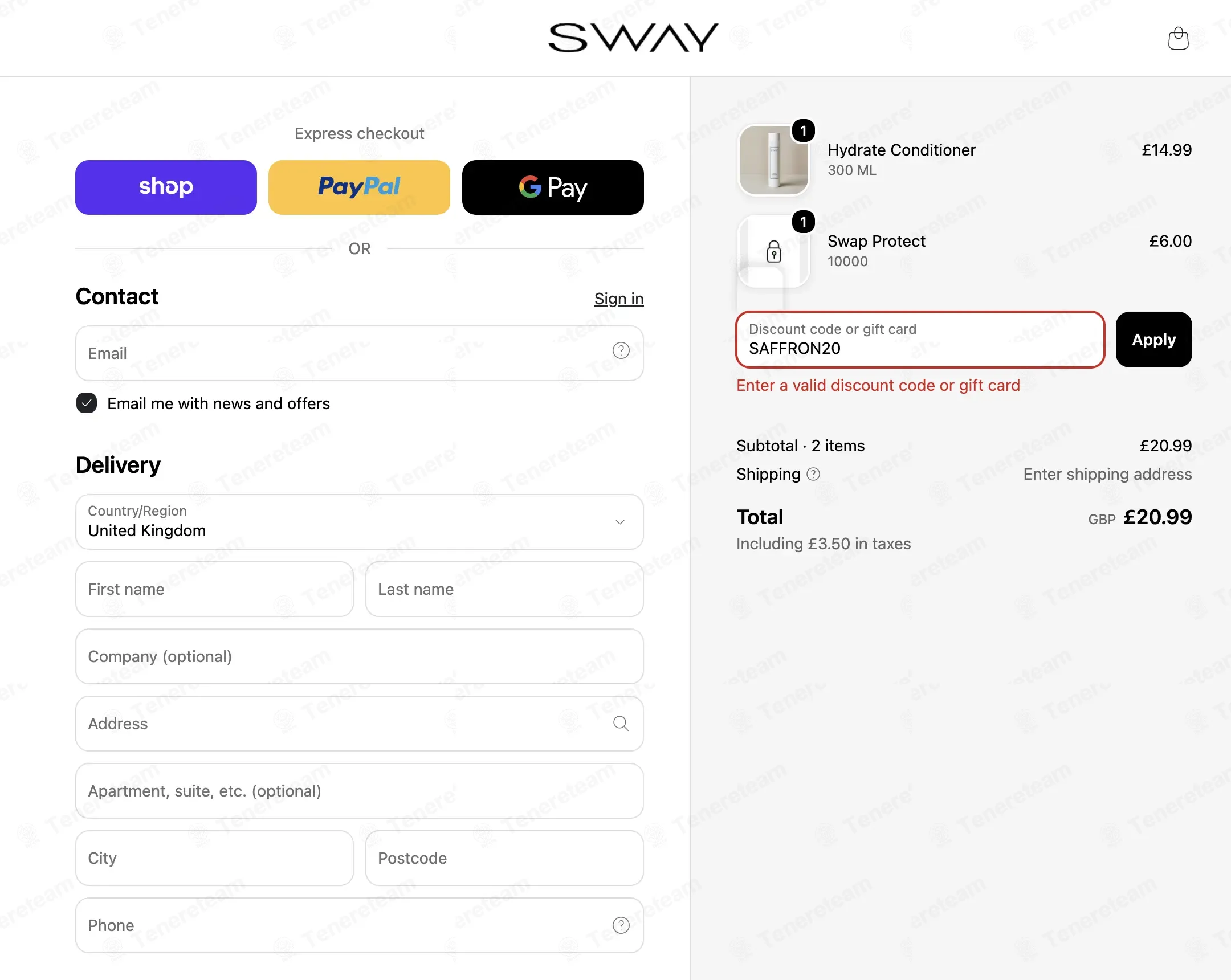 SWAY Hair Extensions coupon code: 20% off with SAFFRON20. Tested and valid as 1 week ago.