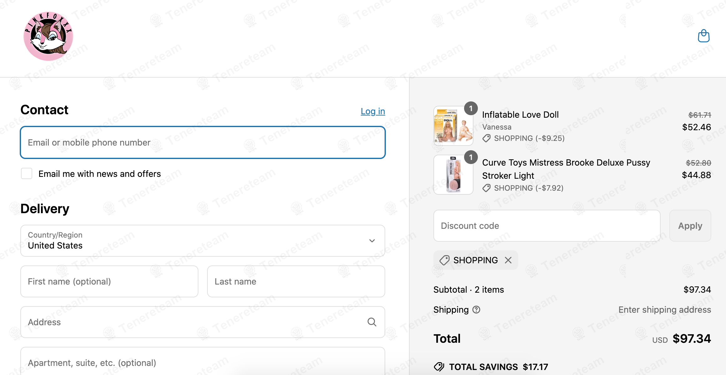 Pinkfoxxx coupon code: 15% off with SHOPPING. Tested and valid as 1 year ago.