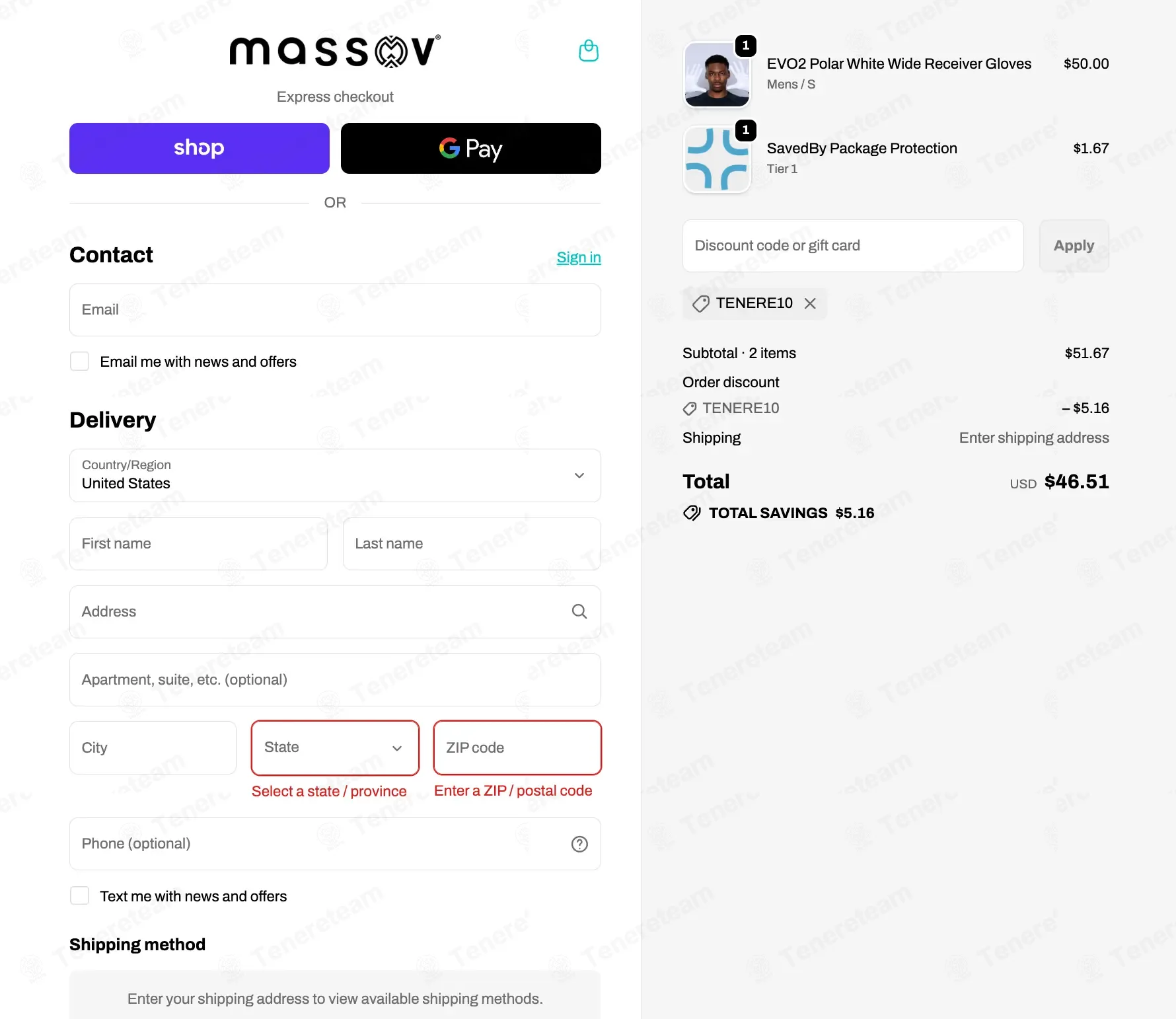 Massov Athletics coupon code: 10% off with TENERE10. Tested and valid as 2 months ago.