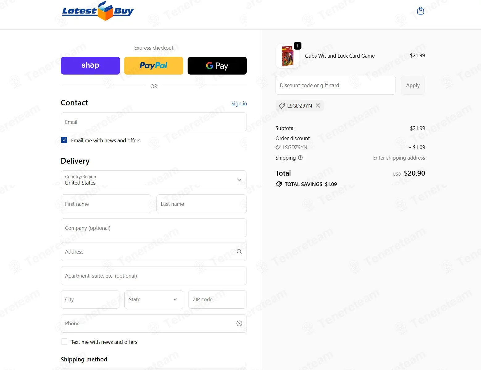 LatestBuy coupon code: 5% off with LSGDZ9YN. Tested and valid as 1 month ago.