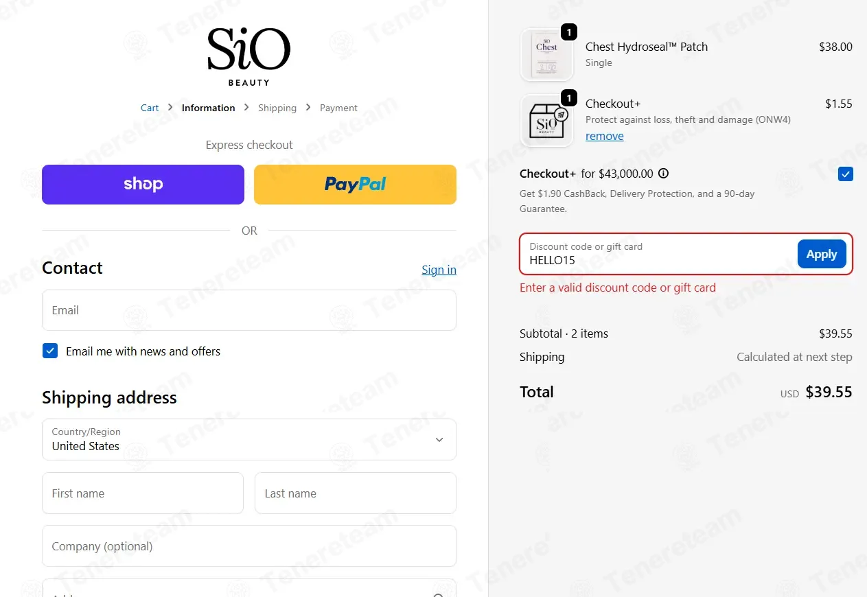 Sio Beauty coupon code: 15% off with HELLO15. Tested and valid as 1 month ago.