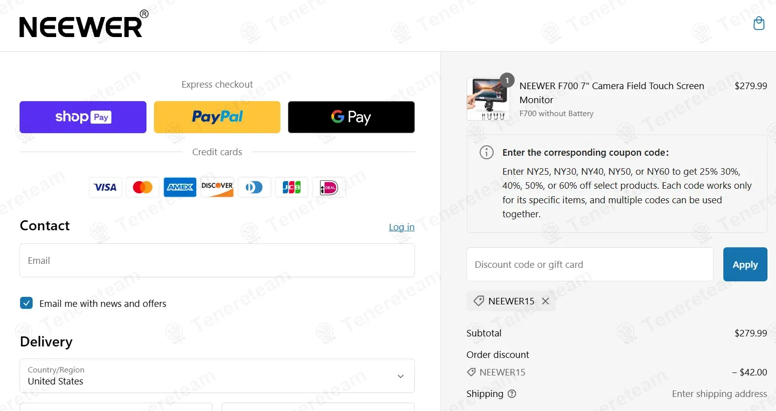 Neewer apply coupon code
