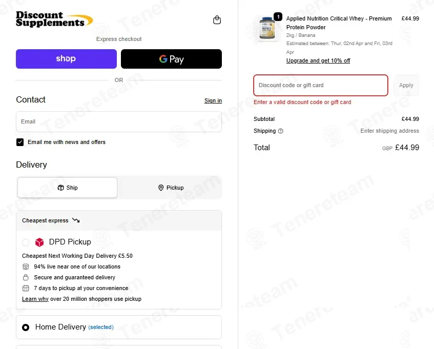 Discount Supplements UK coupon code: 15% off with GETBACK. Tested and valid as 2 months ago.