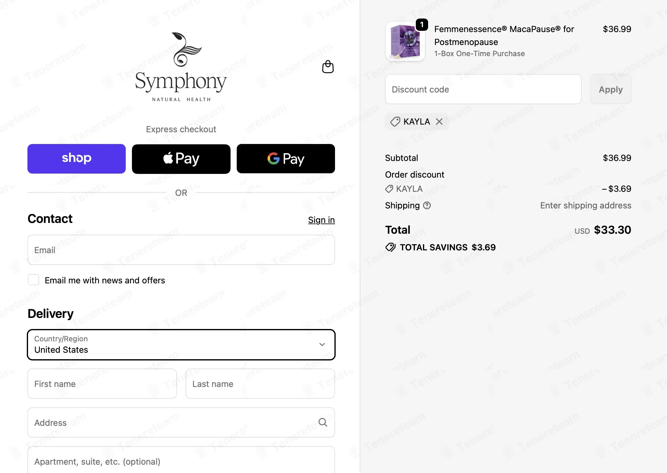 Symphony Natural Health coupon code: 10% off with KAYLA. Tested and valid as 1 month ago.