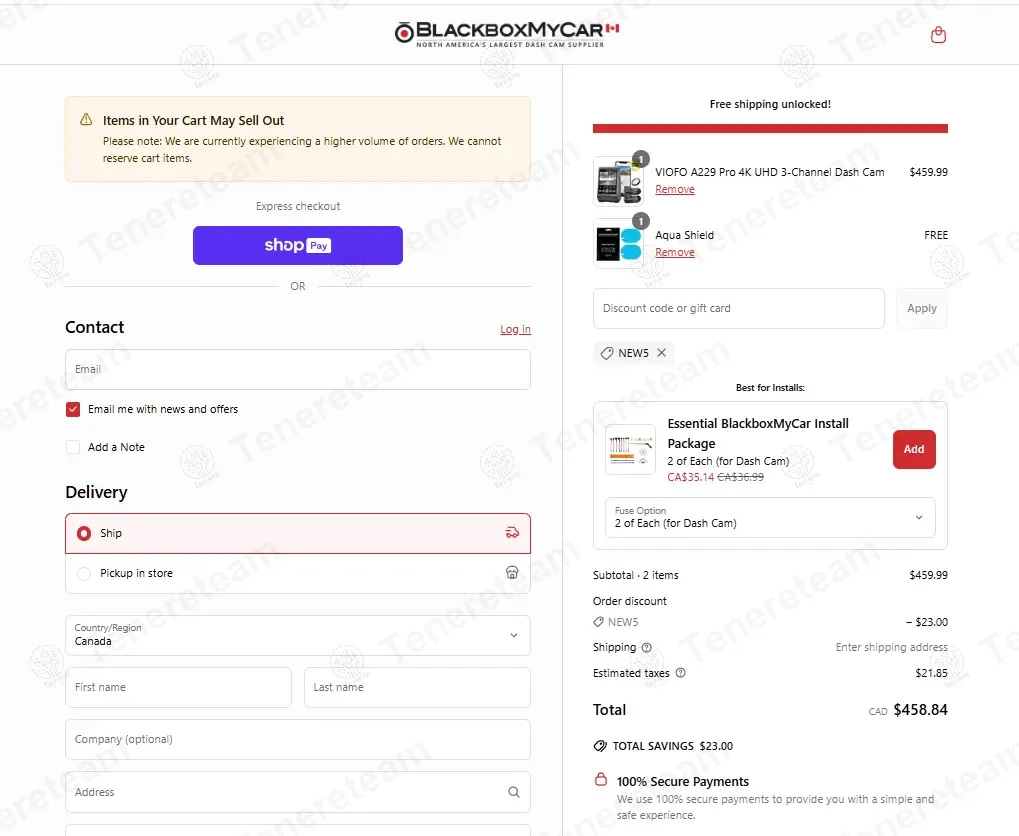 BlackboxMyCar Canada coupon code: 5% off with NEW5. Tested and valid as 9 months ago.