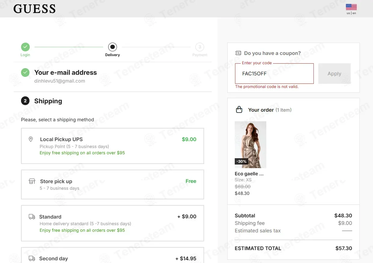 Guess Factory coupon code: 15% off with FAC15OFF. Tested and valid as 6 days ago.