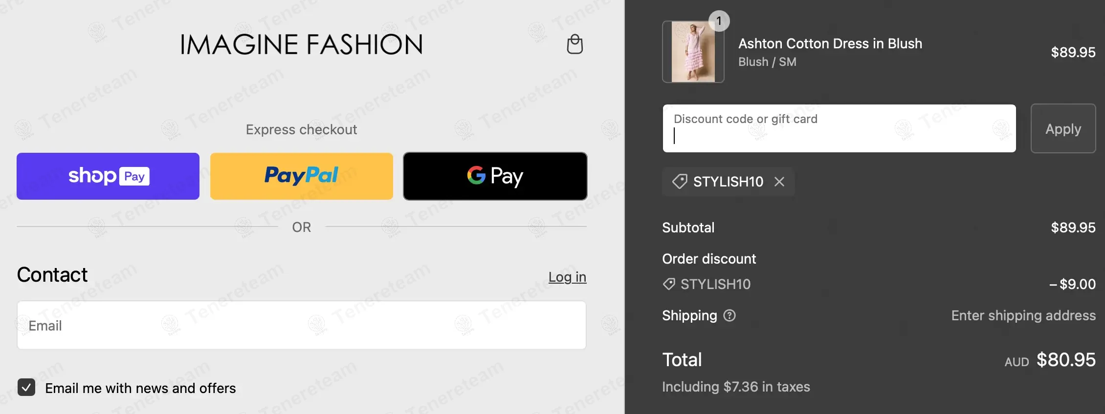 Imagine Fashion coupon code: 10% off with STYLISH10. Tested and valid as 1 year ago.
