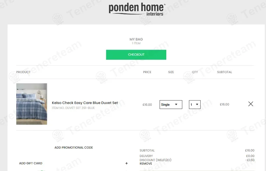 Ponden Home Interiors coupon code: 20% off with WELFL2O. Tested and valid as 1 year ago.
