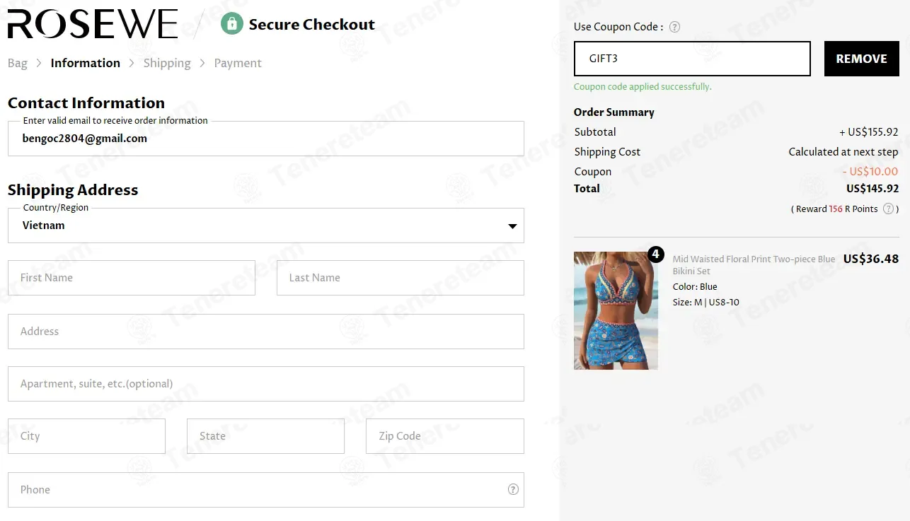 Rosewe coupon code: $10 off with GIFT3. Tested and valid as 2 weeks ago.