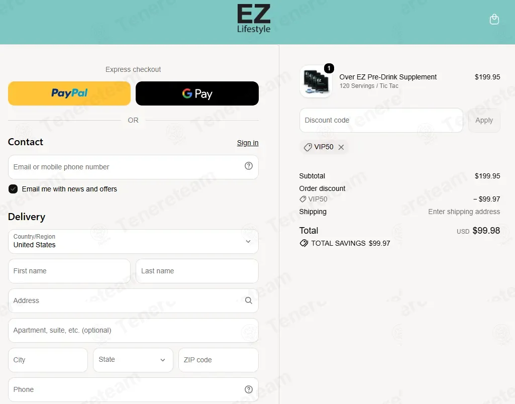 Ez Lifestyle coupon code: 50% off with VIP50. Tested and valid as 2 weeks ago.
