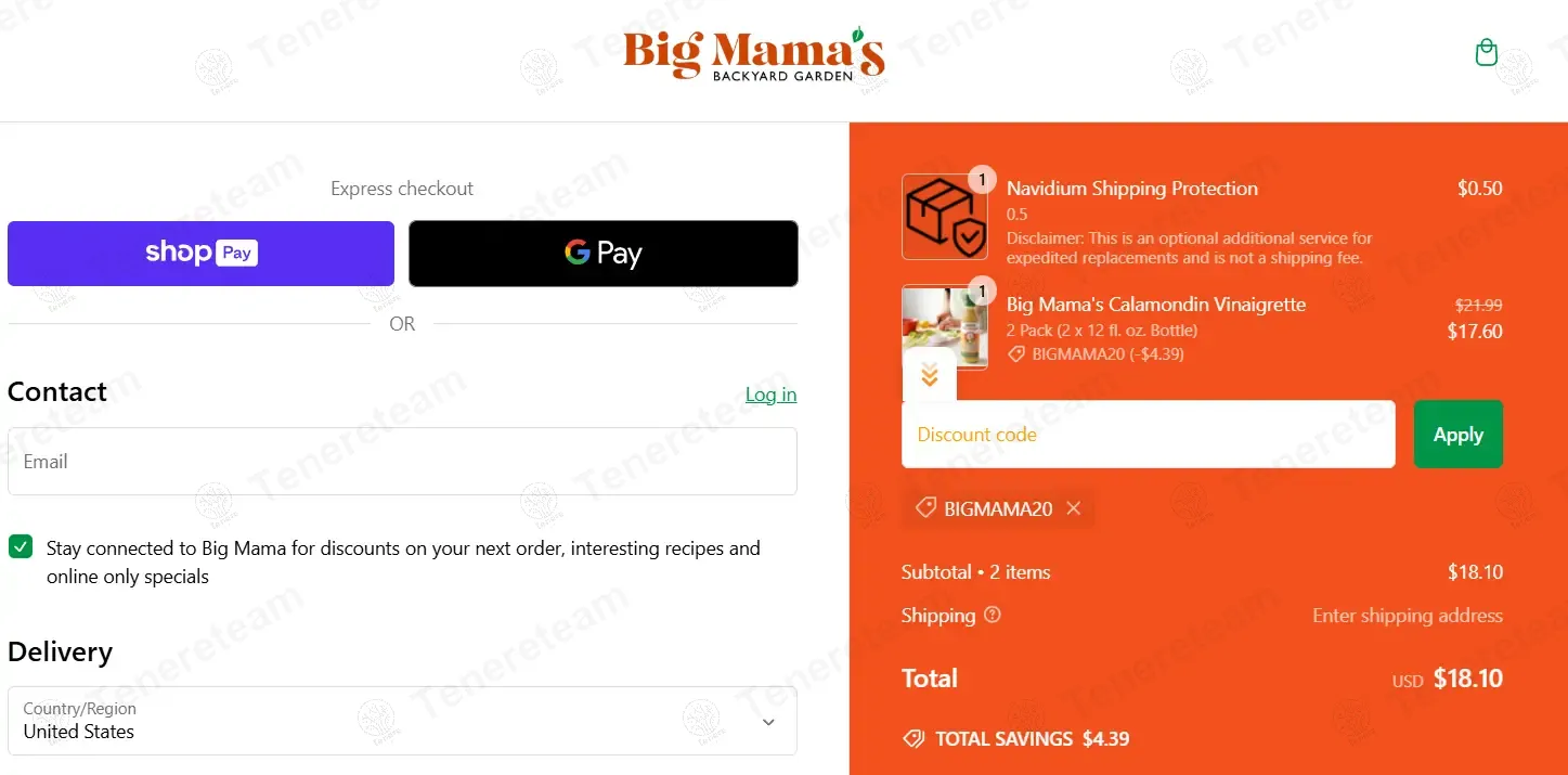 Big Mama's Backyard Garden coupon code: 20% off with BIGMAMA20. Tested and valid as 1 year ago.