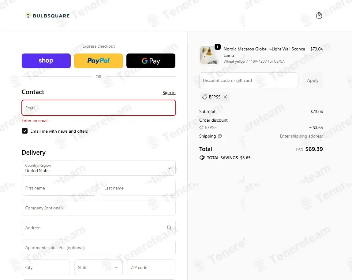 Bulbsquare coupon code: 5% off with BFPS5. Tested and valid as 1 month ago.