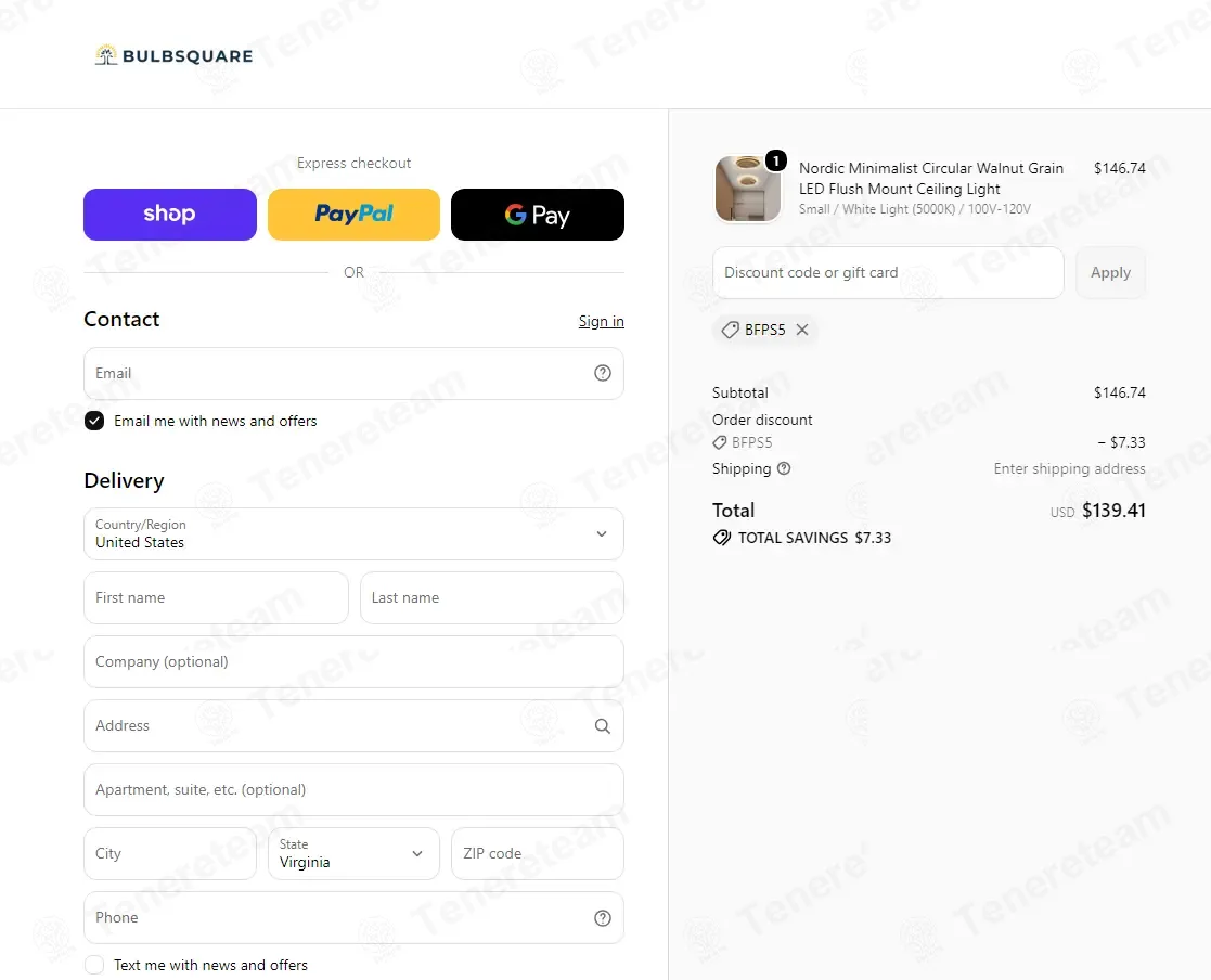 Bulbsquare coupon code: 5% off with BFPS5. Tested and valid as 1 month ago.