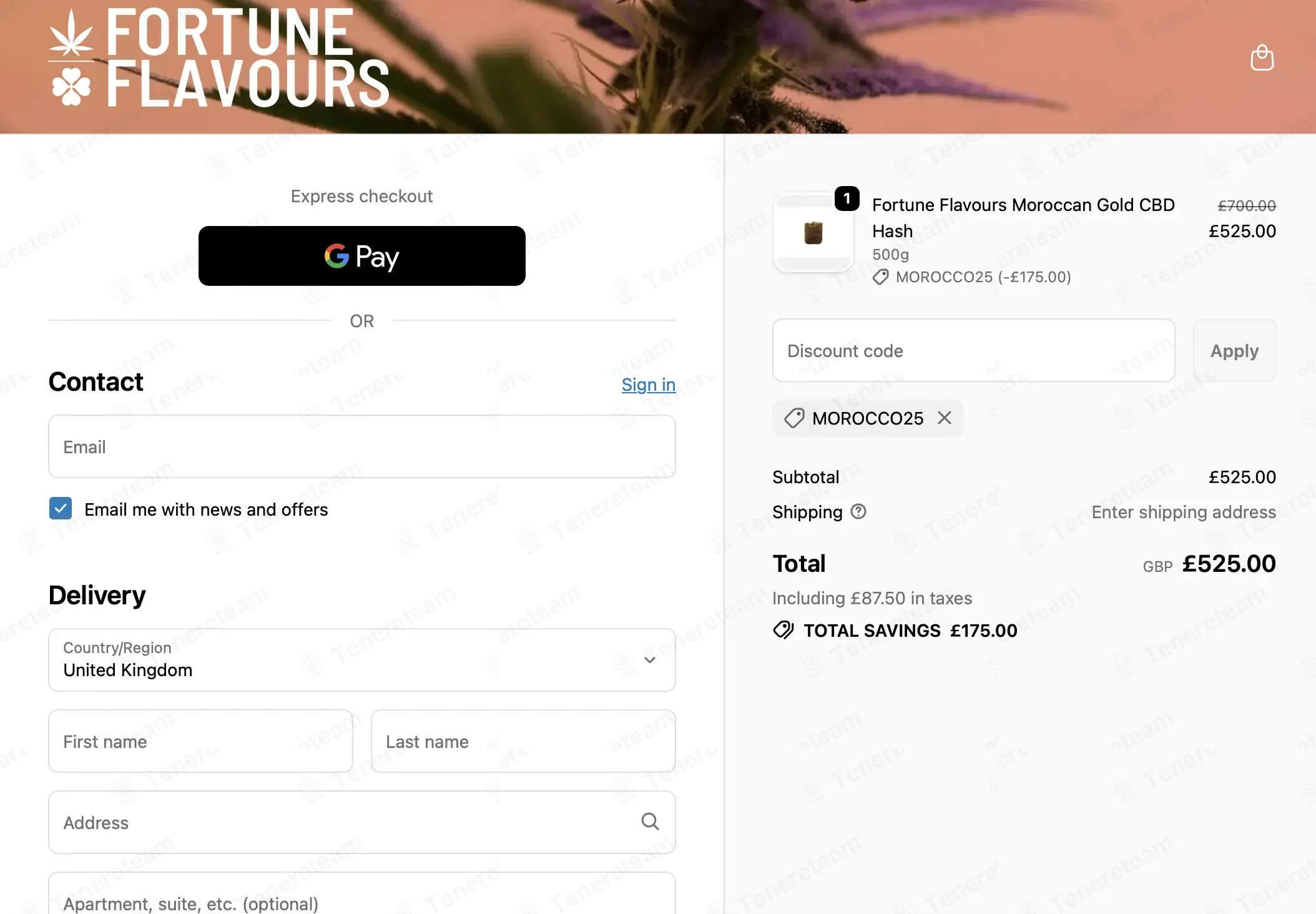 Fortune Flavours Shop coupon code: 25% off with MOROCCO25. Tested and valid as 1 week ago.