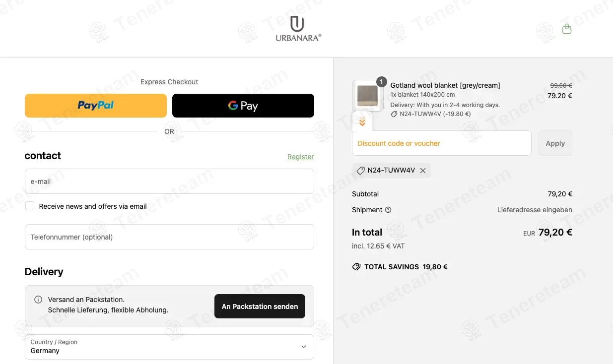 Urbanara DE coupon code: 20% off with N24-TUWW4V. Tested and valid as 1 year ago.
