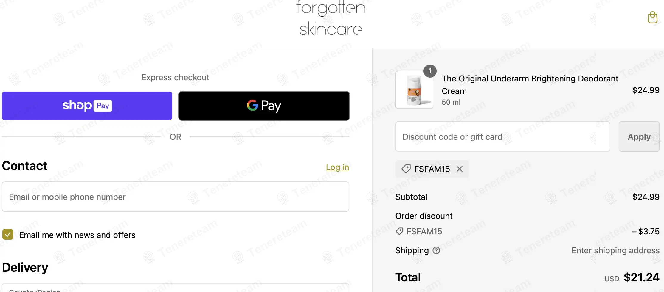 Forgotten Skincare coupon code: 15% off with FSFAM15. Tested and valid as 1 year ago.