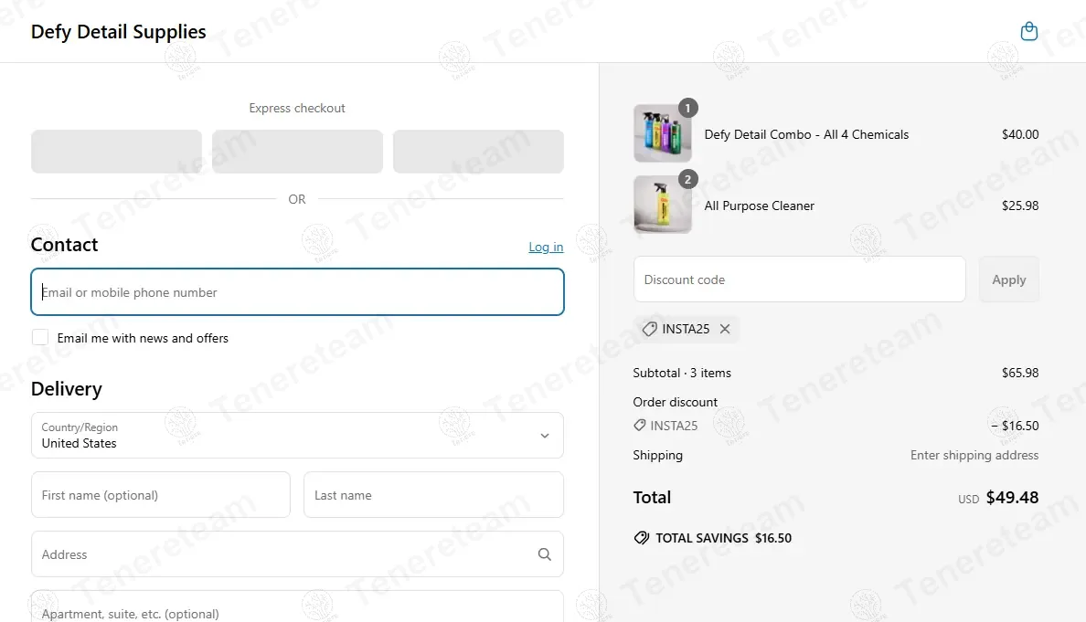 Defy Detail Supplies coupon code: 25% off with insta25. Tested and valid as 1 year ago.