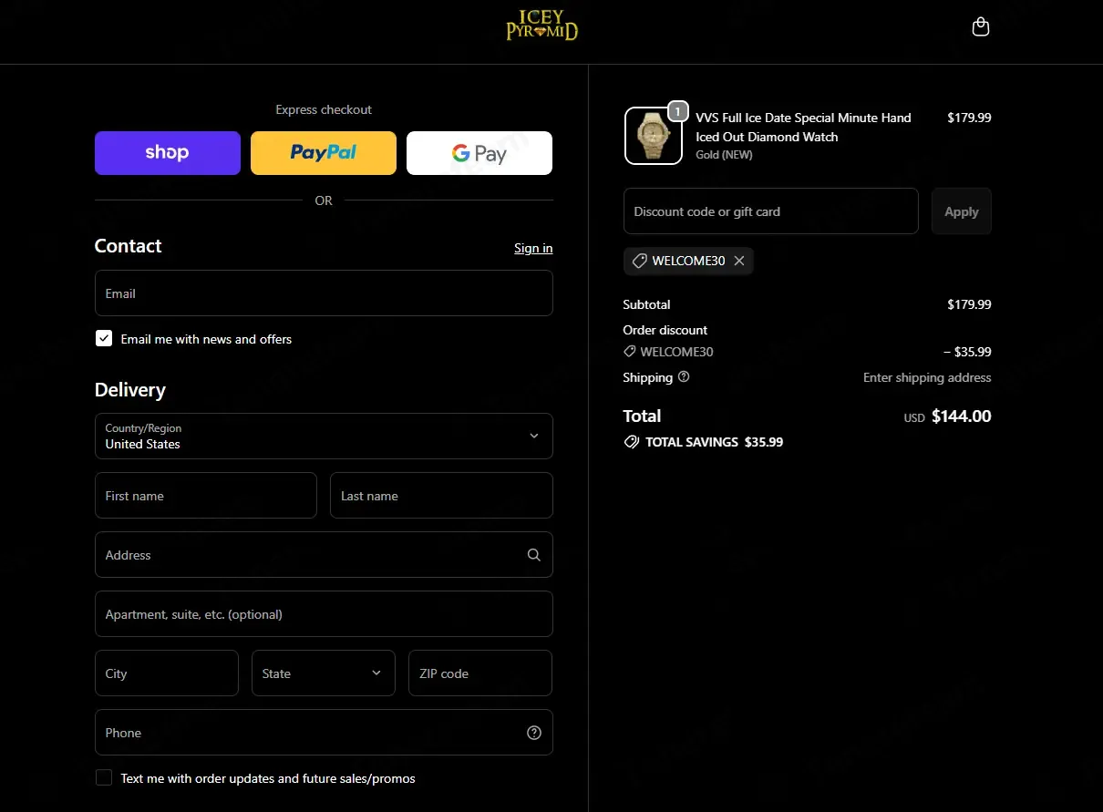 Icey Pyramid coupon code verified as working at checkout