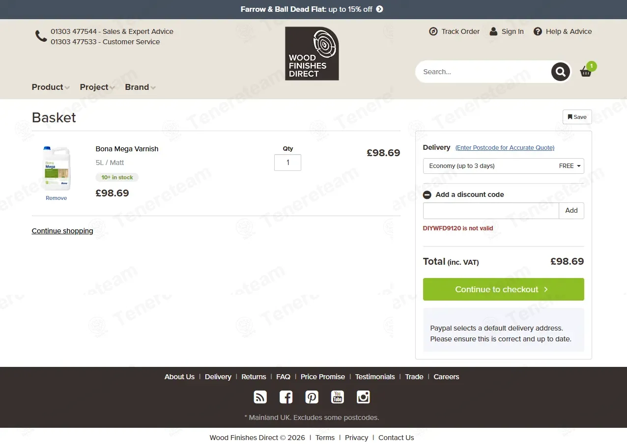 Wood Finishes Direct coupon code: 5% off with DIYwfd9120. Tested and valid as 3 months ago.