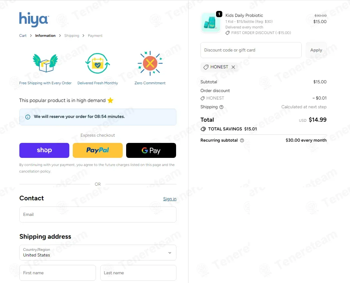 Hiya Health coupon code: 10% off with HONEST. Tested and valid as 4 weeks ago.