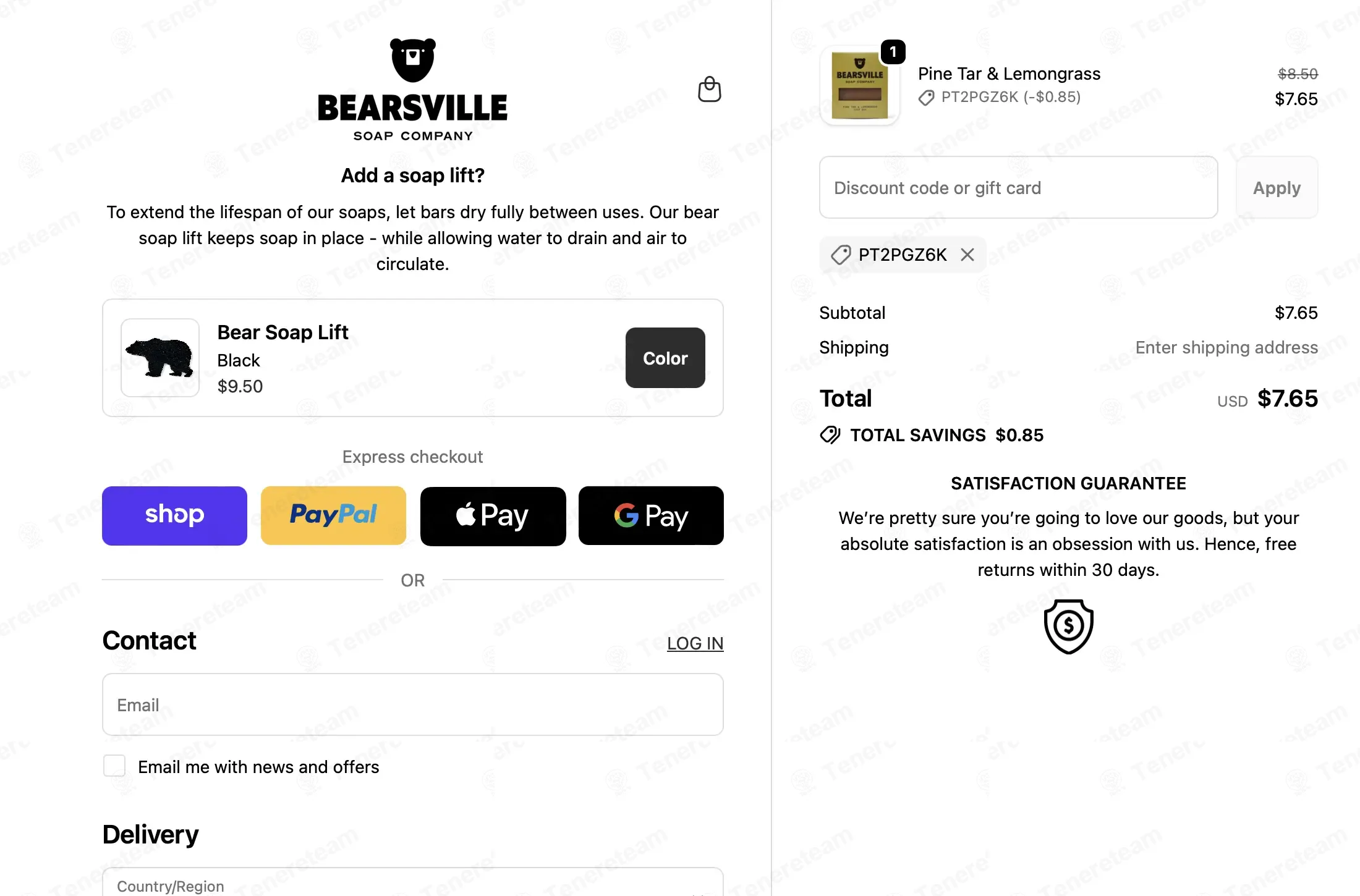Bearsville Soap Company apply coupon code