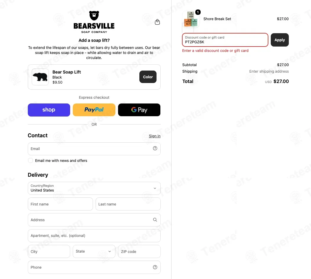 Bearsville Soap Company coupon code: 10% off with PT2PGZ6K. Tested and valid as 21 hours ago.