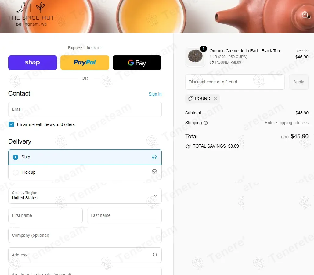 The Spice Hut coupon code: 15% off with POUND. Tested and valid as 9 months ago.