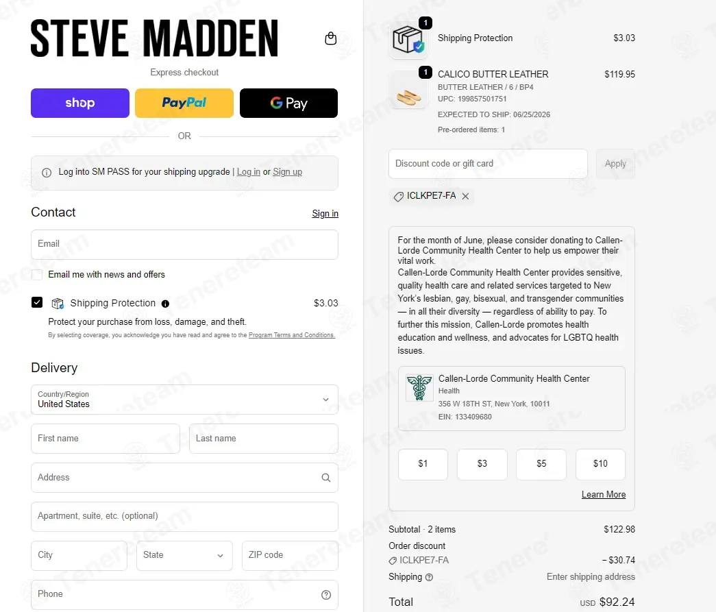 Steve Madden coupon code: 25% off with ICLKPE7-FA. Tested and valid as 3 weeks ago.