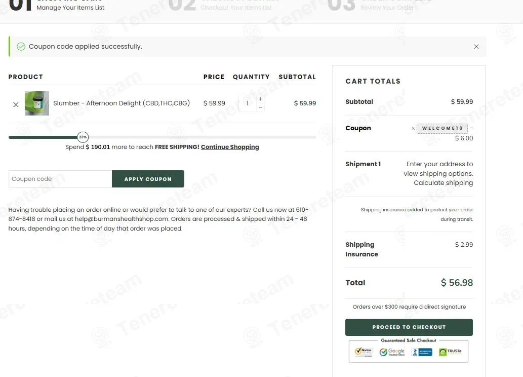 Burman's Health Shop coupon code: 10% off with WELCOME10. Tested and valid as 5 months ago.