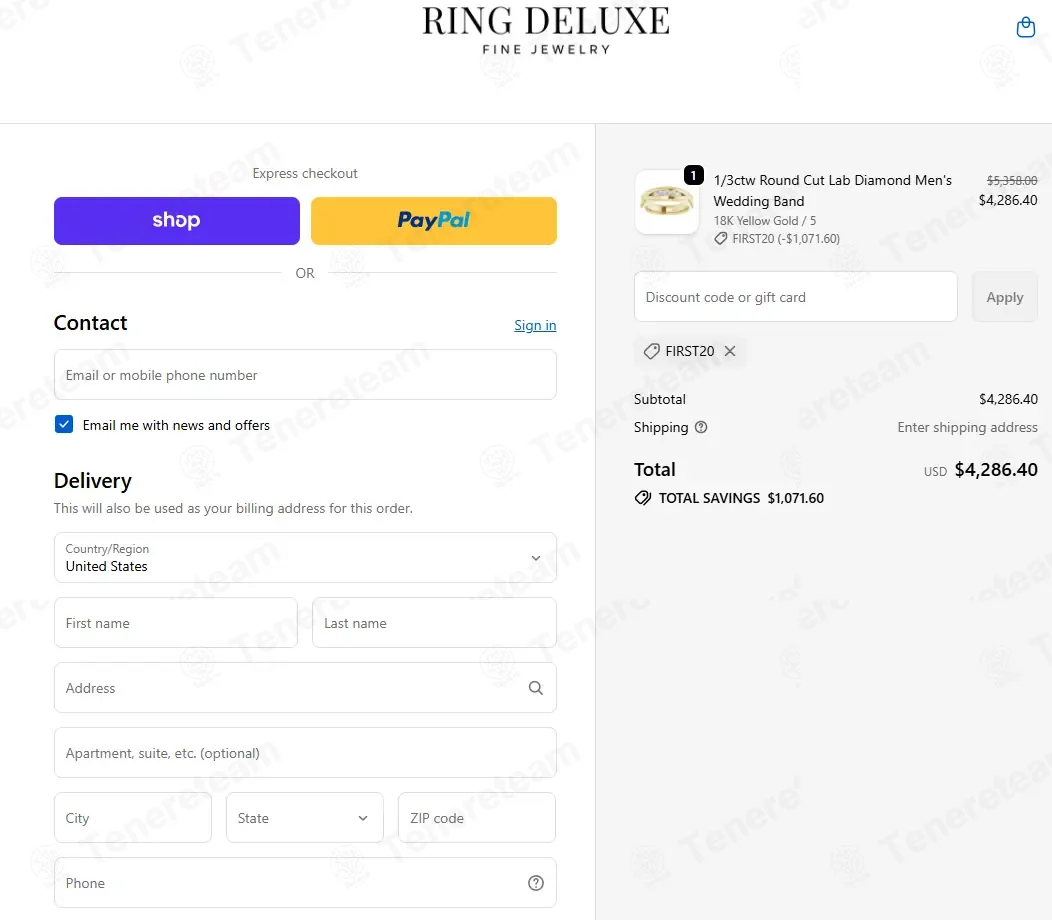 Ring Deluxe coupon code: 20% off with FIRST20. Tested and valid as 8 months ago.