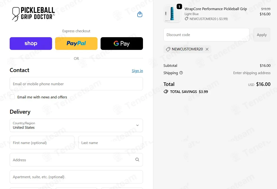 Pickleball Grip Doctor coupon code: 20% off with NEWCUSTOMER20. Tested and valid as 2 weeks ago.