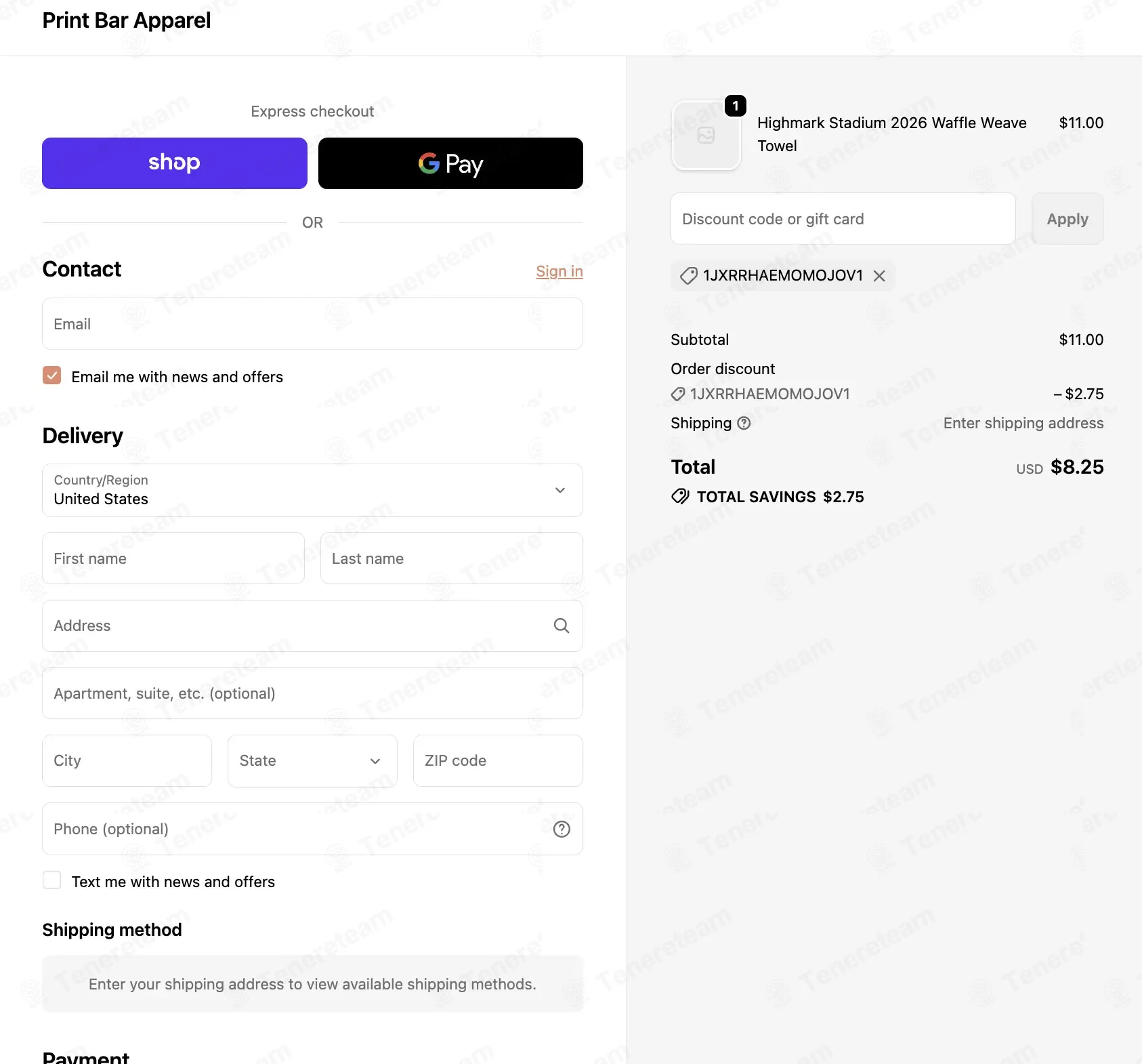 The Print Bar Apparel coupon code: 25% off with 1JXRRHAEMOMOJOV1. Tested and valid as 1 month ago.