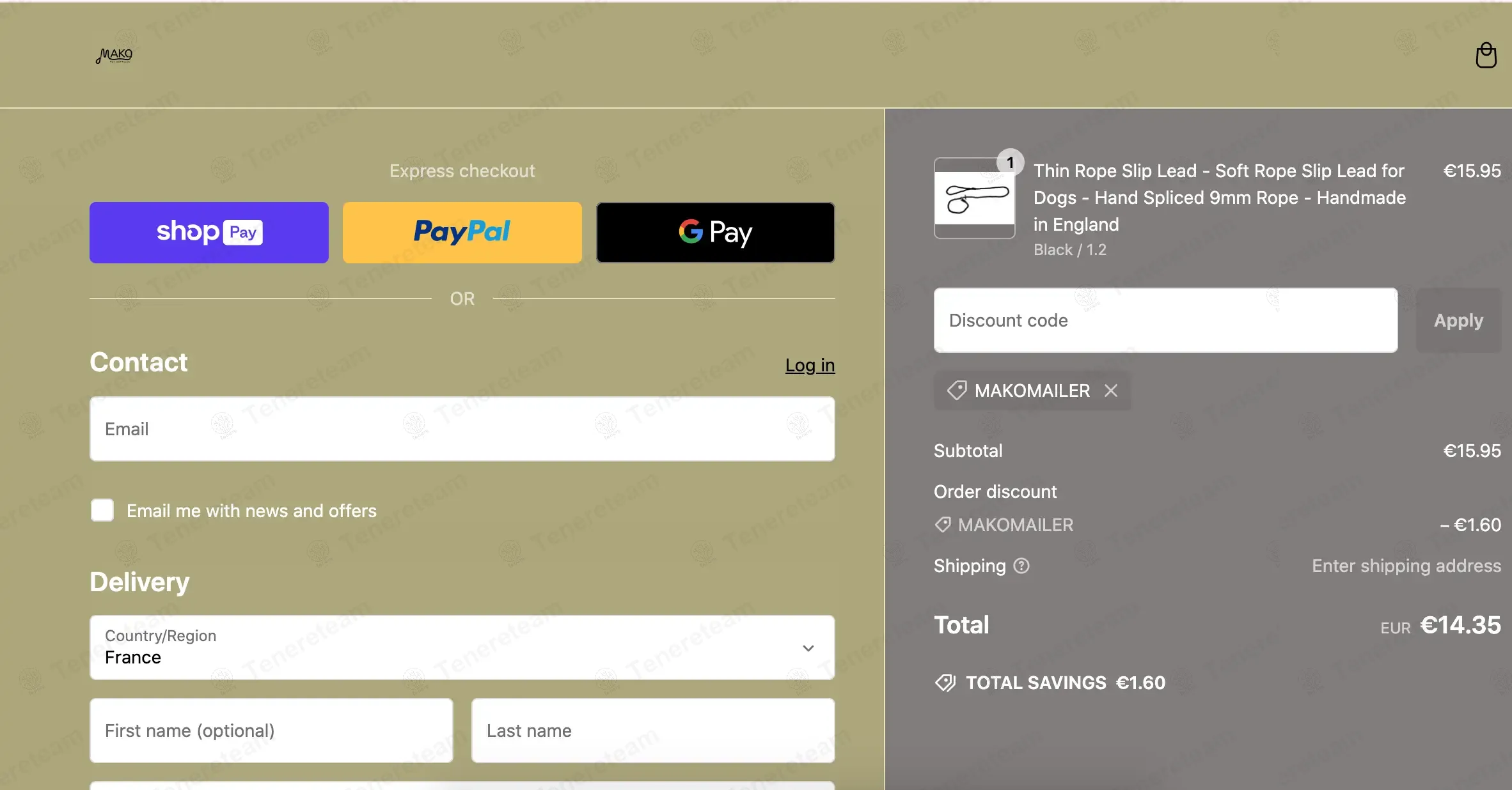 Mako Pet Supplies coupon code: 10% off with MAKOMAILER. Tested and valid as 1 year ago.