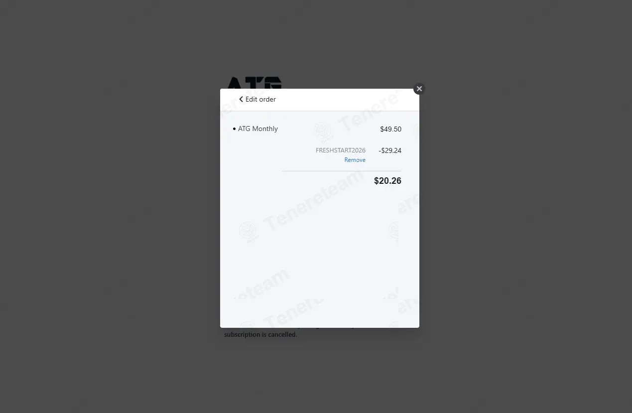 ATG Online Coaching coupon code: 50% off with FRESHSTART2025. Tested and valid as 1 month ago.