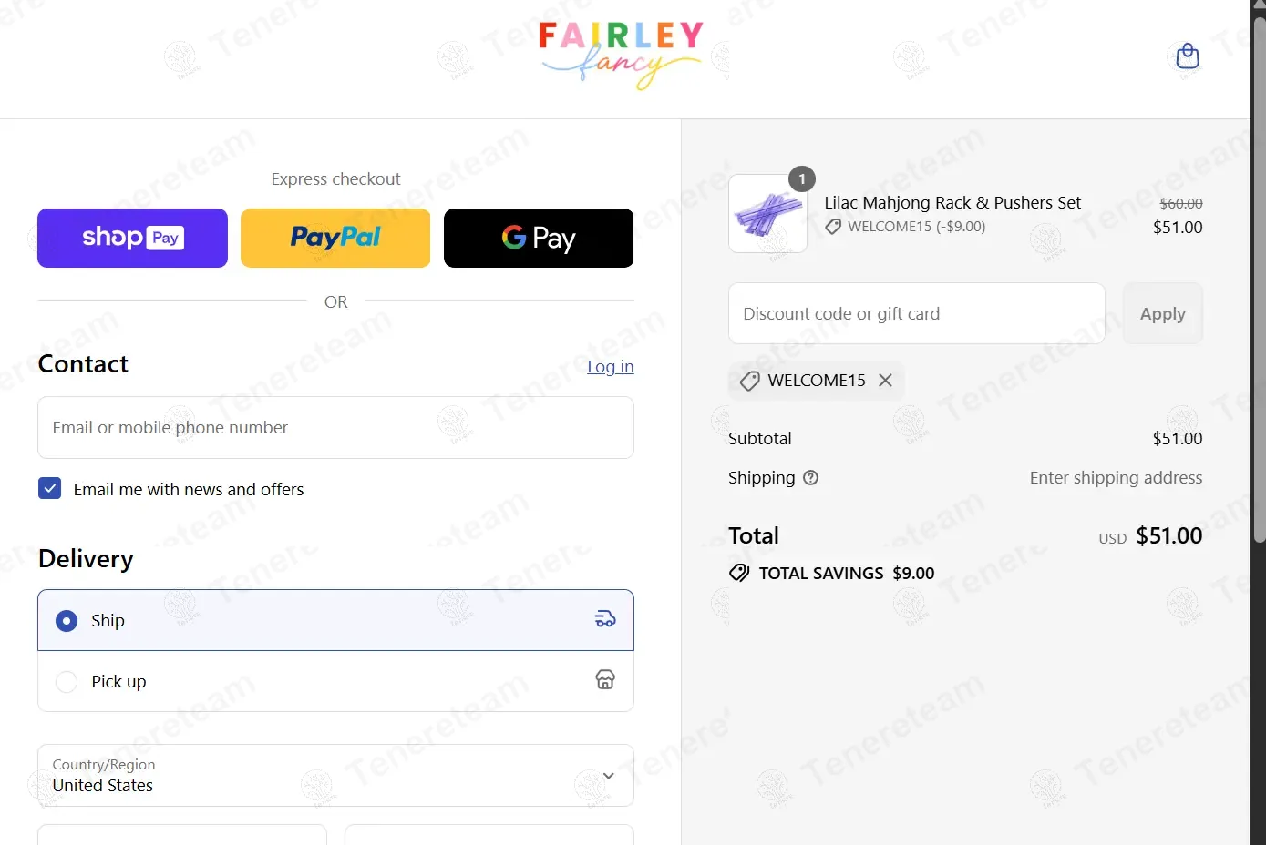 Fairley Fancy coupon code re-checked and confirmed working at checkout