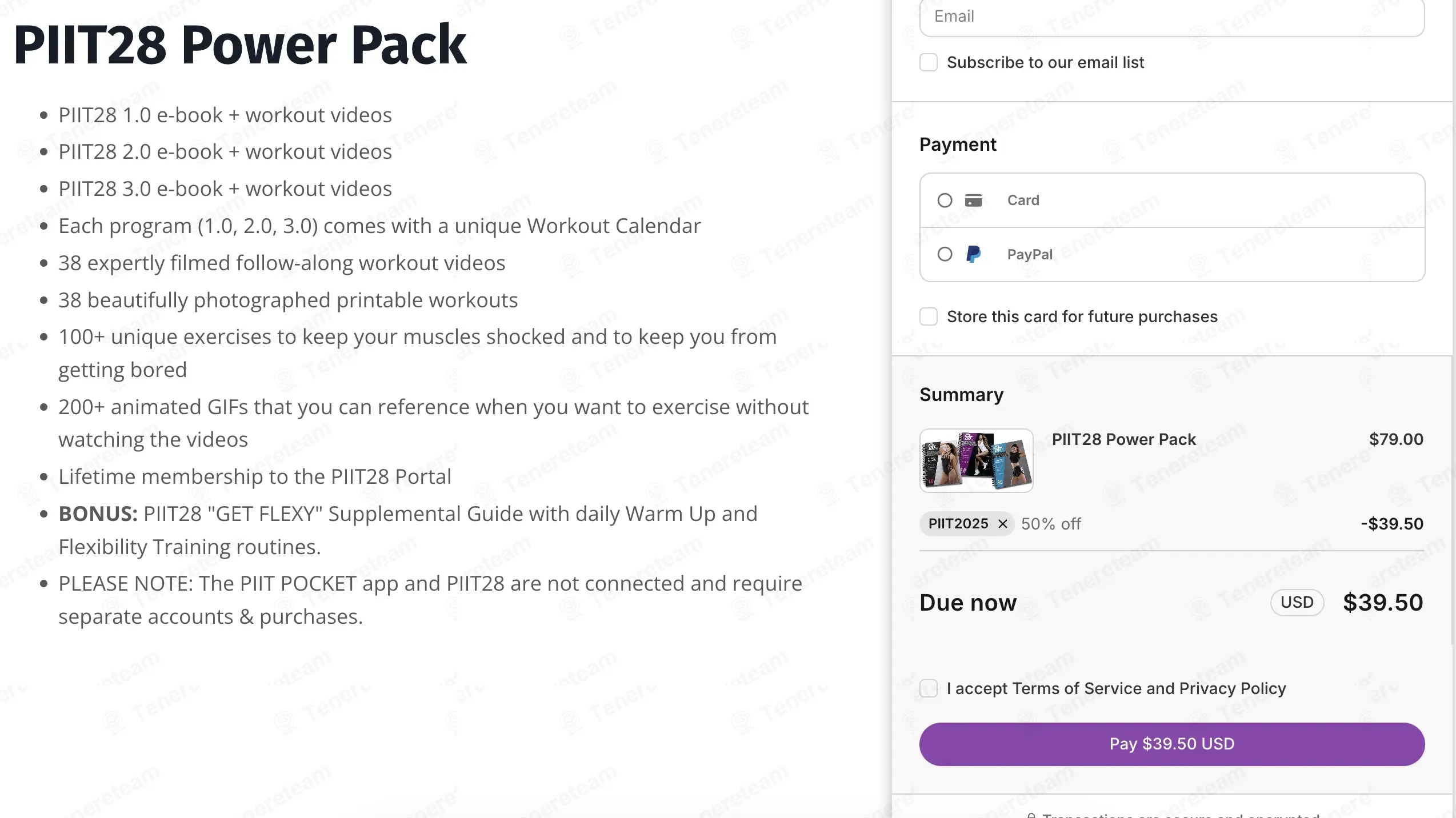 PIIT28 coupon code: 50% off with PIIT2025. Tested and valid as 1 month ago.