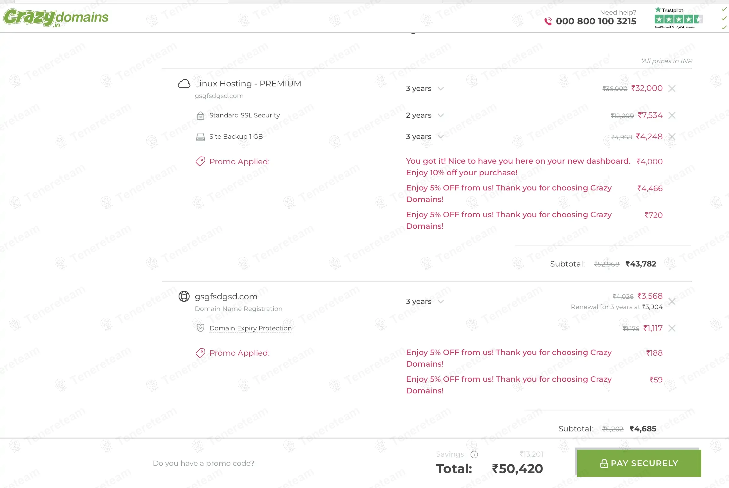 Crazy Domains IN coupon code: 5% off with CD5POFF. Tested and valid as 1 year ago.