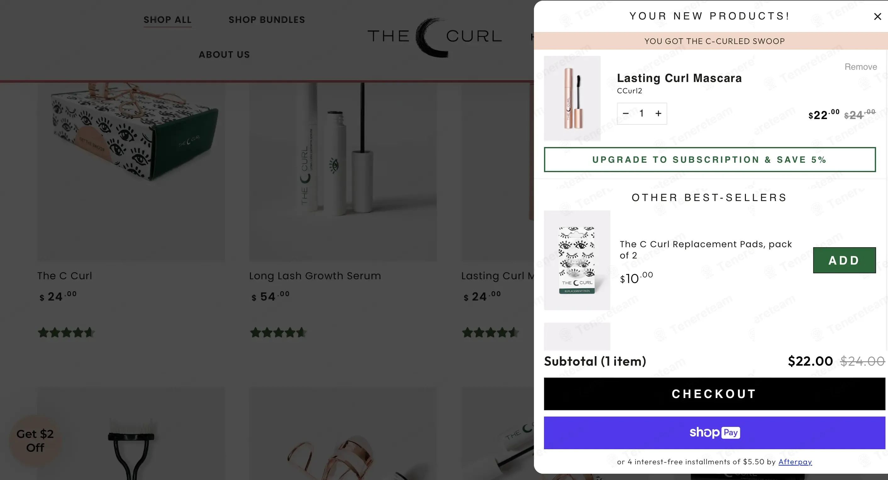 The C Curl coupon code: $2 off with CCURL2. Tested and valid as 4 weeks ago.