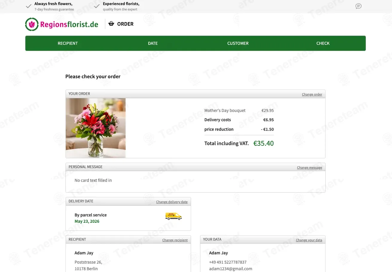 Regions Florist DE coupon code: 5% off with 197610RBDE. Tested and valid as 1 month ago.