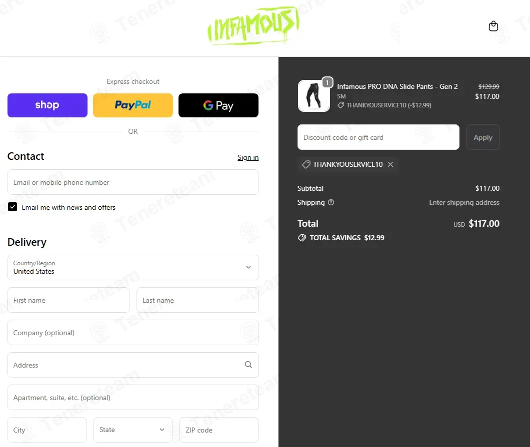 Infamous Paintball coupon code: 10% off with THANKYOUSERVICE10. Tested and valid as 7 months ago.