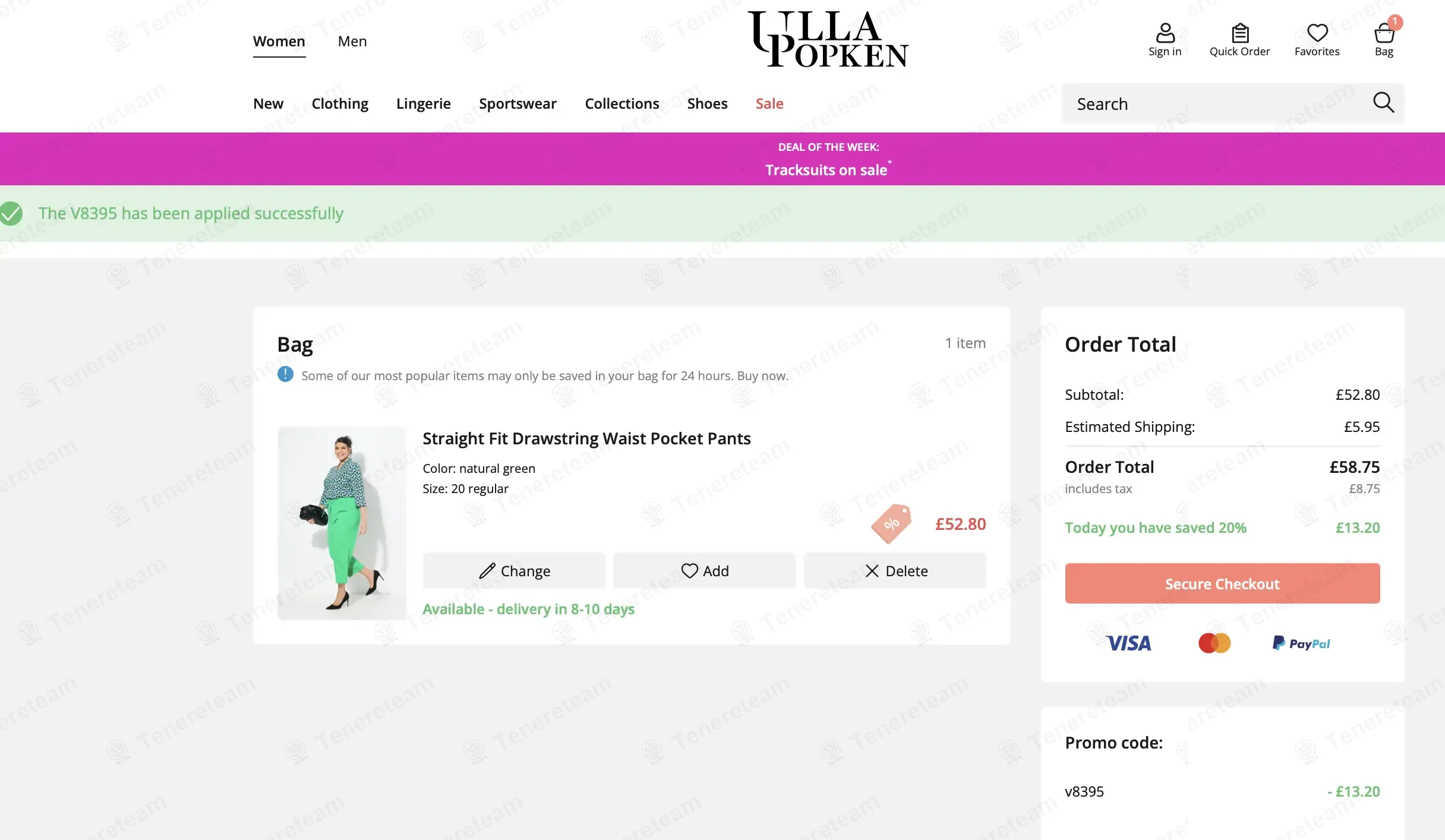 Ulla Popken UK coupon code: 20% off with V8395. Tested and valid as 1 year ago.