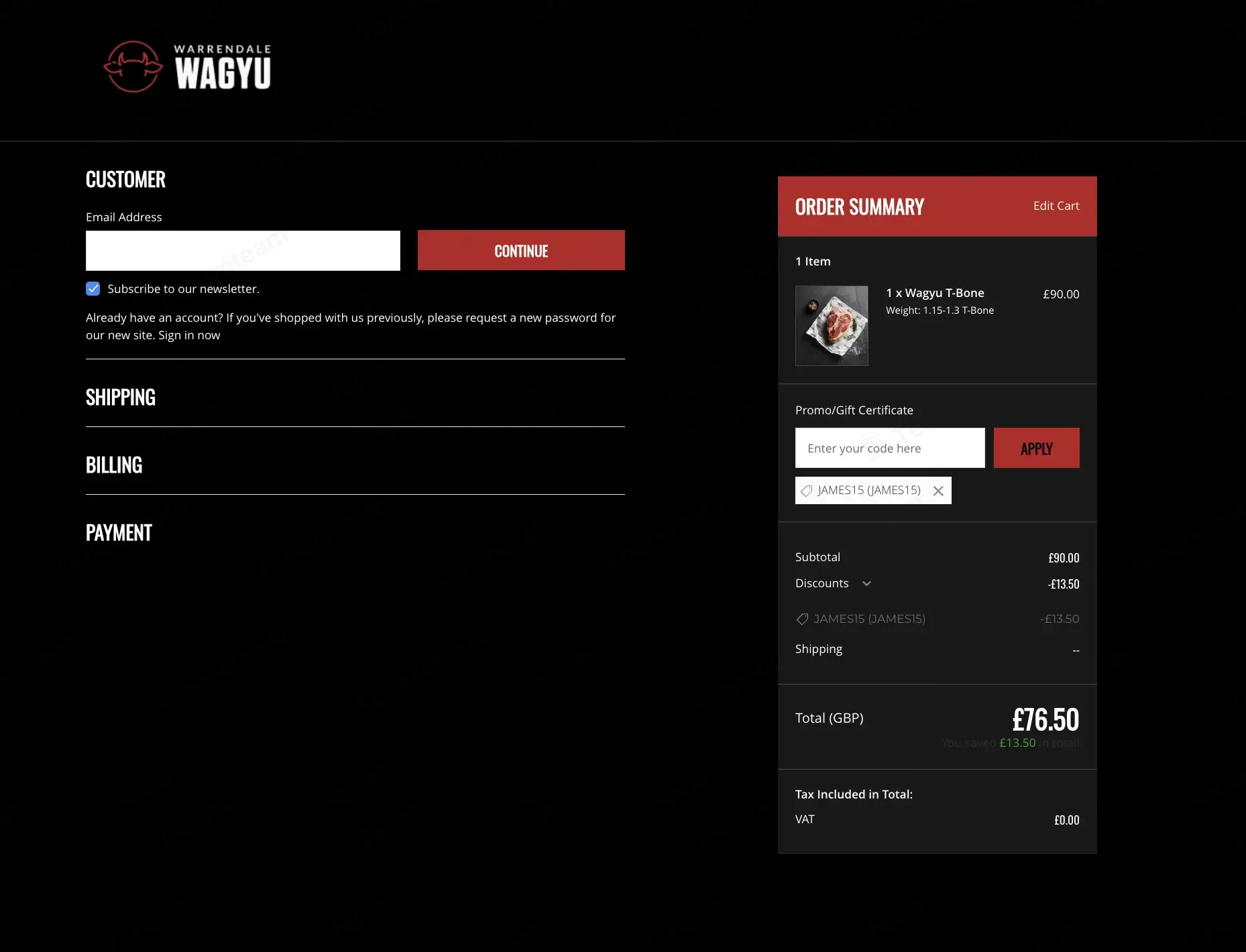 Warrendale Wagyu UK coupon code re-checked and confirmed working at checkout