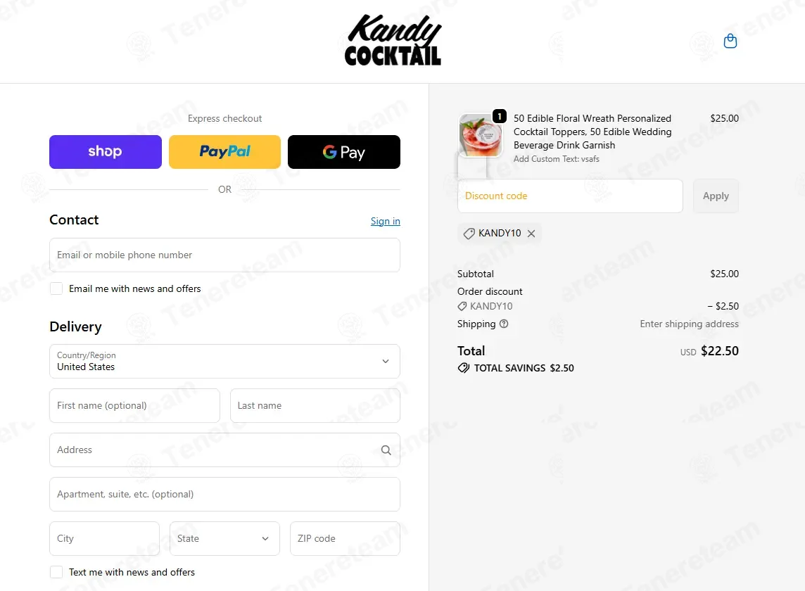 Kandy Cocktail coupon code: 10% off with KANDY10. Tested and valid as 4 weeks ago.