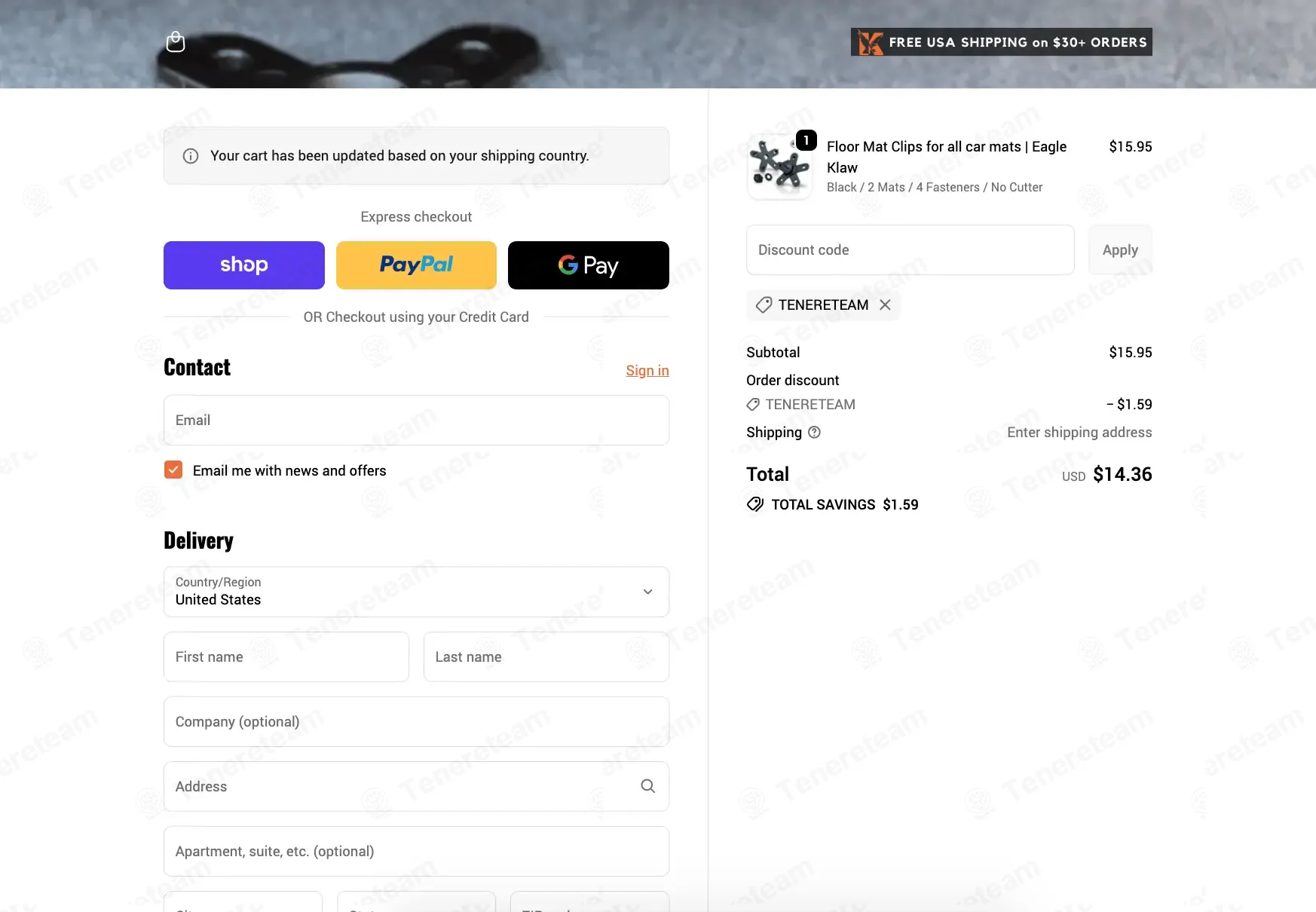 Eagle Klaw coupon code: 10% off with Tenereteam. Tested and valid as 1 month ago.