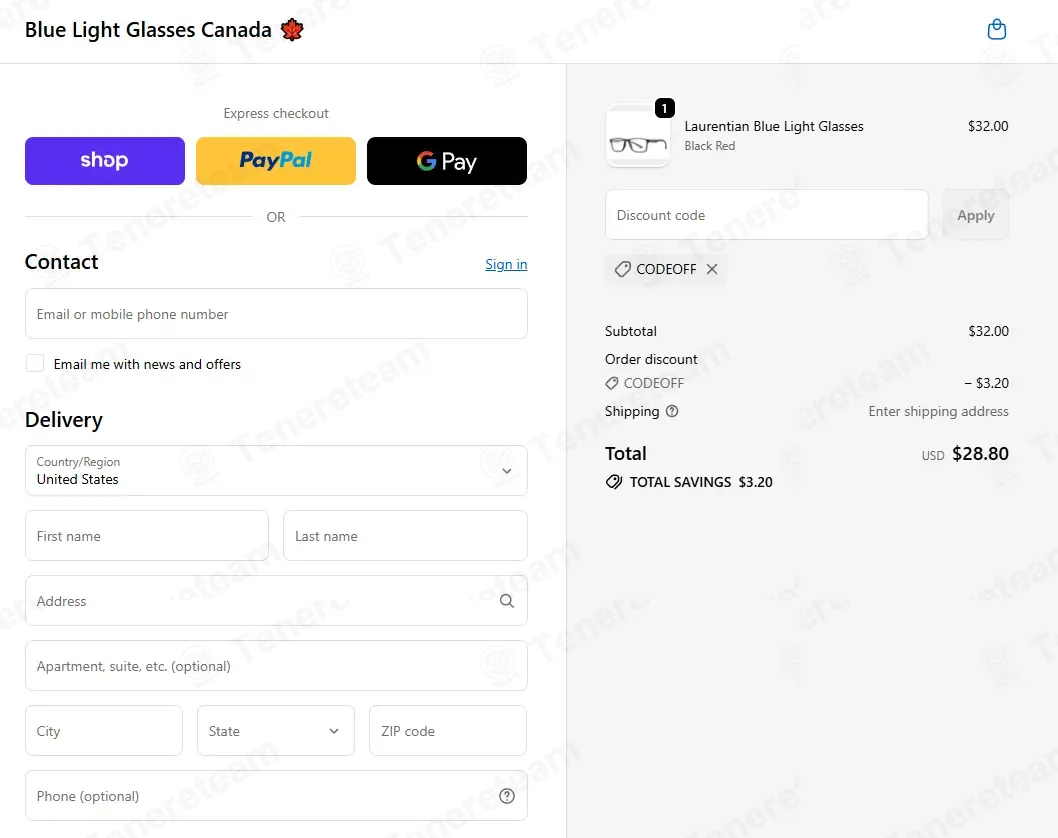 Blue Light Glasses Canada coupon code: 10% off with CODEOFF. Tested and valid as 2 days ago.