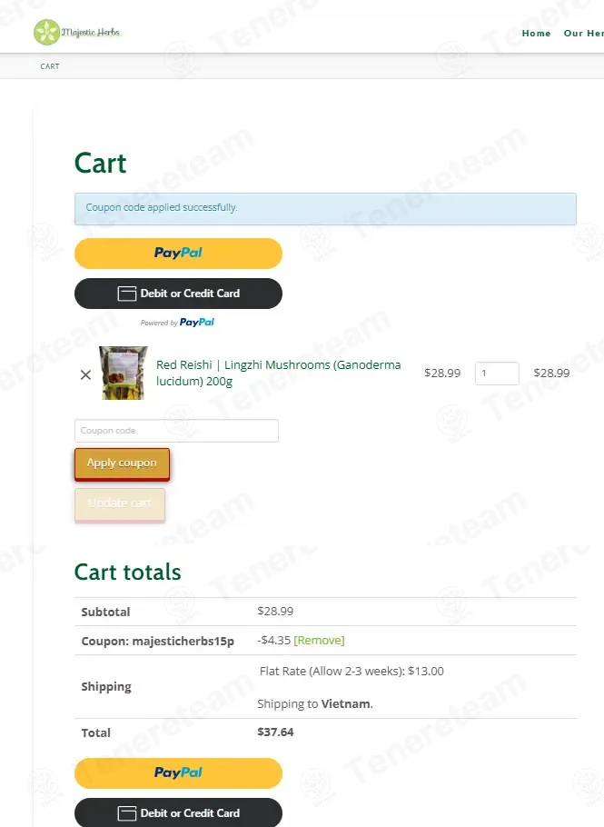 Majestic Herbs coupon code: 15% off with majesticherbs15p. Tested and valid as 1 month ago.