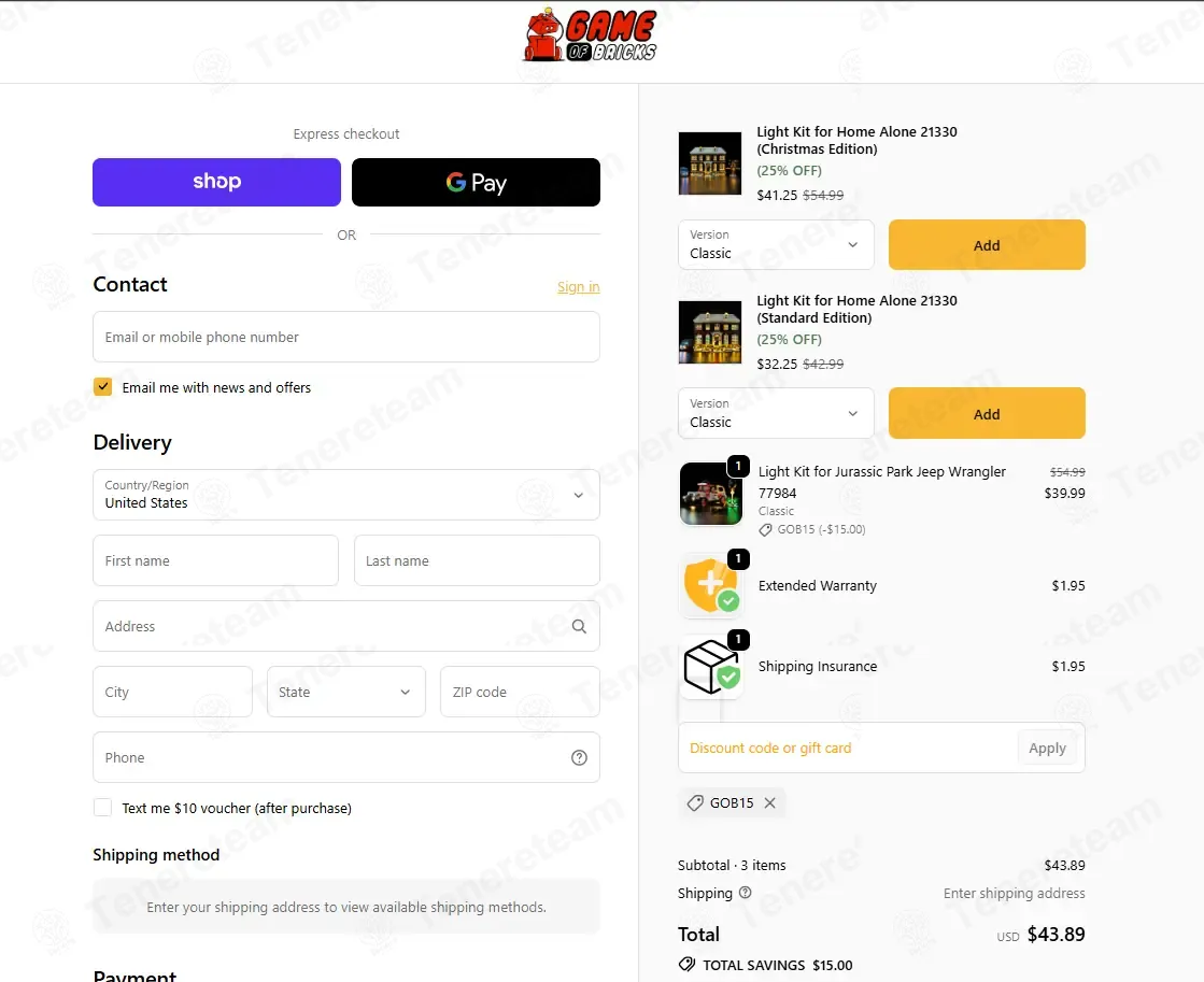 Game Of Bricks coupon code: $15 off with GOB15. Tested and valid as 1 month ago.