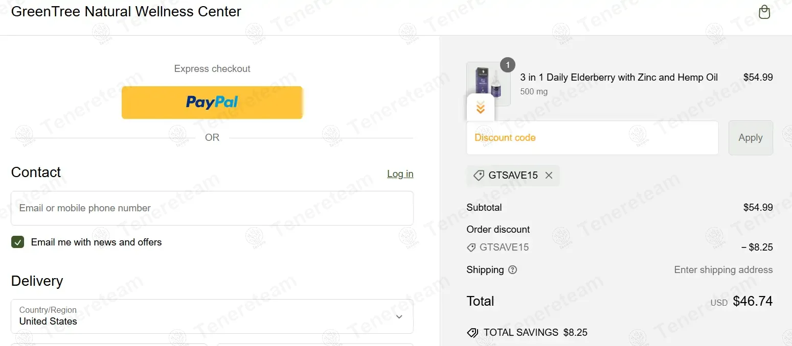Green Tree Wellness Center coupon code: 15% off with GTSAVE15. Tested and valid as 1 year ago.